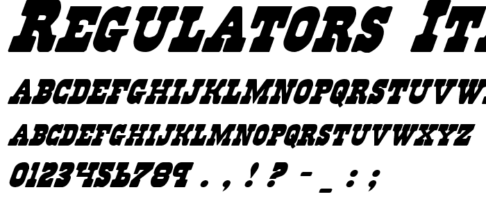 Regulators Italic font